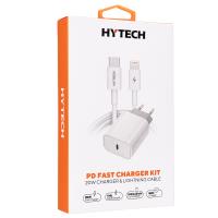 Hytech HY-XE40PD 20W PD3.0-Quick Charge QC4.0 PD lightning Kablolu Hızlı Ev Şarj Adaptörü + KABLO